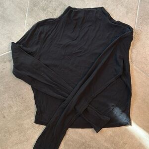 Lululemon Black Running Long-sleeve Turtleneck Crop Top Women’s Sz 8